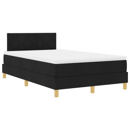 Boxspring Seng med Madras Sort 120x190 cm Stof