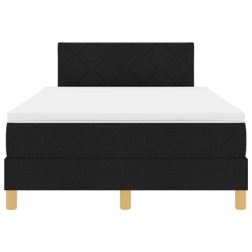 Boxspring Seng med Madras Sort 120x190 cm Stof