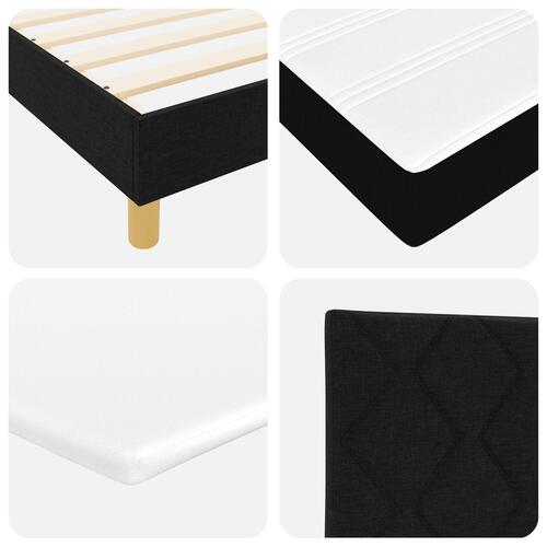 Boxspring Seng med Madras Sort 120x190 cm Stof