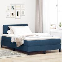 Box Spring Seng med Madras Blå 120x200 cm Stof