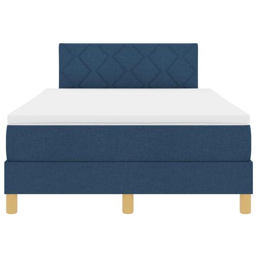 Box Spring Seng med Madras Blå 120x200 cm Stof