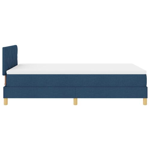 Box Spring Seng med Madras Blå 120x200 cm Stof