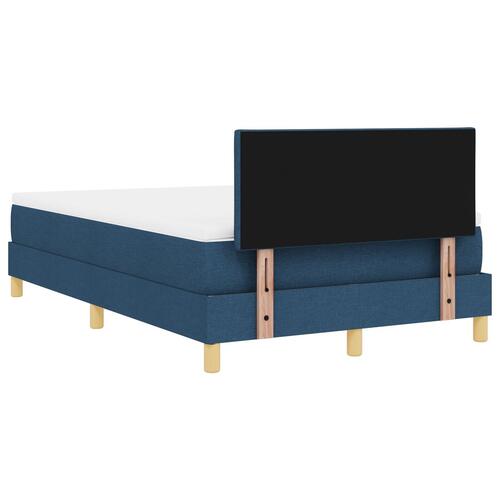 Box Spring Seng med Madras Blå 120x200 cm Stof