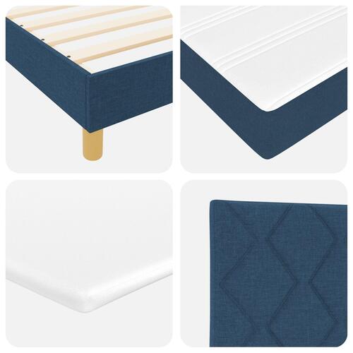 Box Spring Seng med Madras Blå 120x200 cm Stof