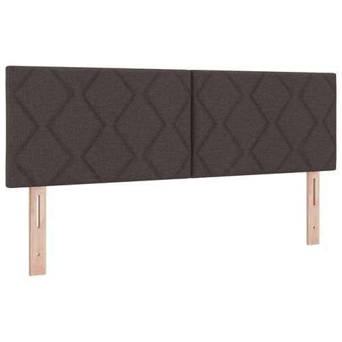 Boxspring seng med madras mørkebrun 140x200 cm stof