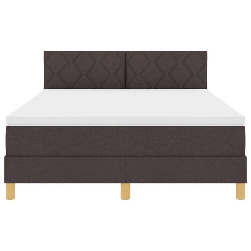 Boxspring seng med madras mørkebrun 140x200 cm stof
