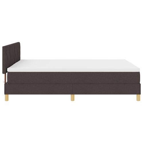Boxspring seng med madras mørkebrun 140x200 cm stof