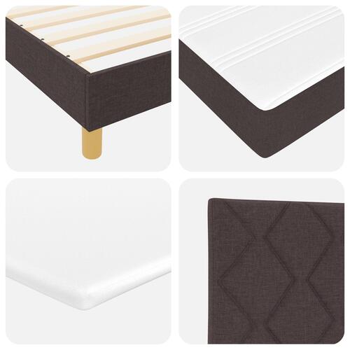 Boxspring seng med madras mørkebrun 140x200 cm stof