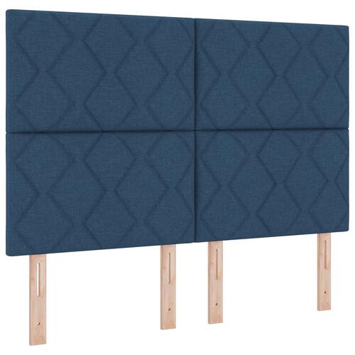 Box Spring Seng med Madras Blå 140x200 cm Stof