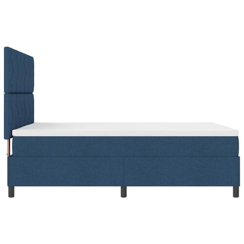 Box Spring Seng med Madras Blå 140x200 cm Stof