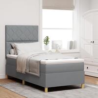 Box spring seng med madras Lysegrå 100x200 cm Stof