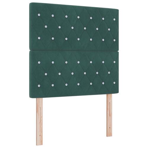 Boxspring Seng med Madras Mørkegrøn Enkel Fløjl