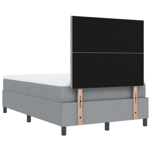 Boxspring seng med madras og bænk lys grå 120x190 cm stof