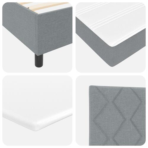 Boxspring seng med madras og bænk lys grå 120x190 cm stof