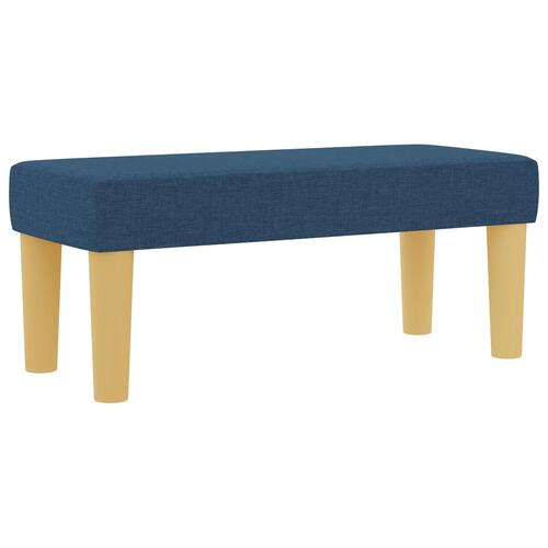 Box Spring Seng med Madras og Bænk Blå 90x190 cm Stof