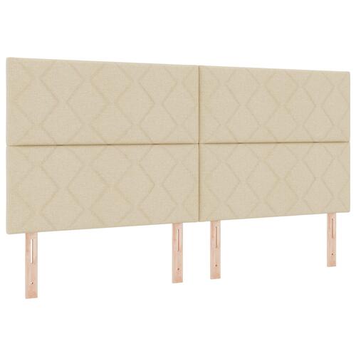 Box Spring Seng med Madras & Bænk Creme 200x200 cm Stof