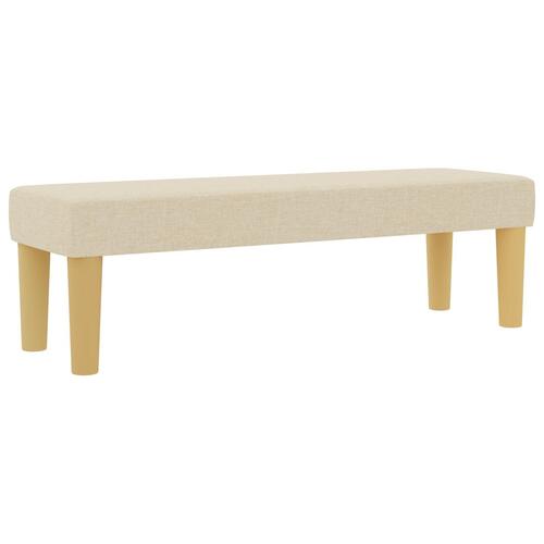 Box Spring Seng med Madras & Bænk Creme 200x200 cm Stof