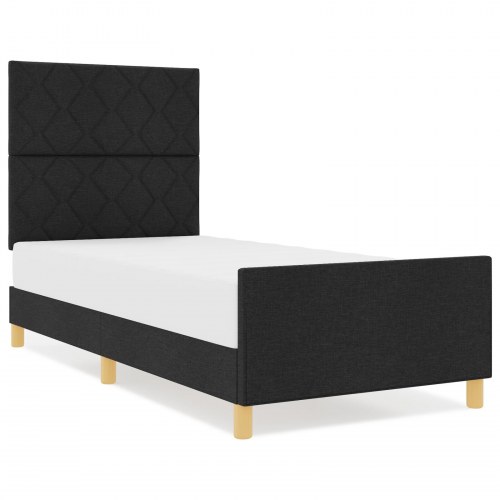 Sengestel Sort 90x190 cm Stof