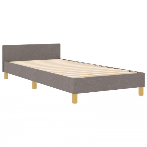Sengebund i taupe stof - 90x200 cm