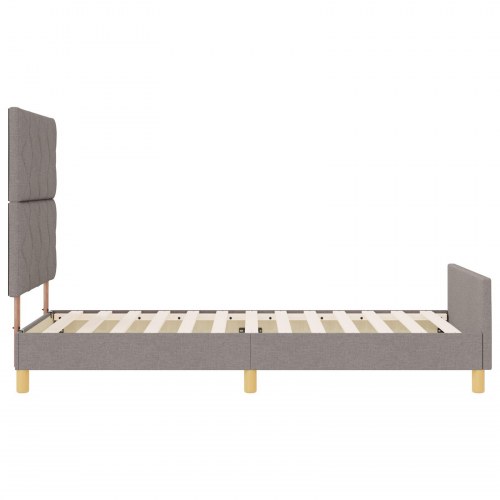 Sengebund i taupe stof - 90x200 cm