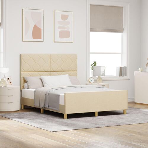 Creme Sengegavl 140x200 cm Stof