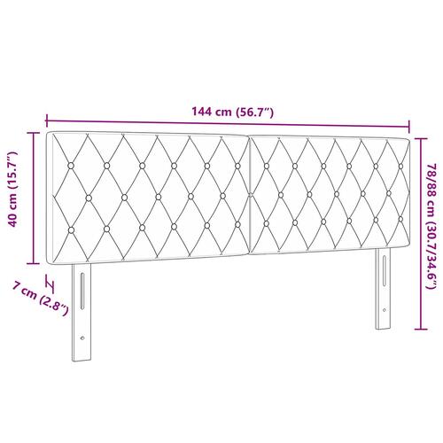 Sengegavl med krystalknapper, tufted, mørkegrå, 140 cm, fløjl