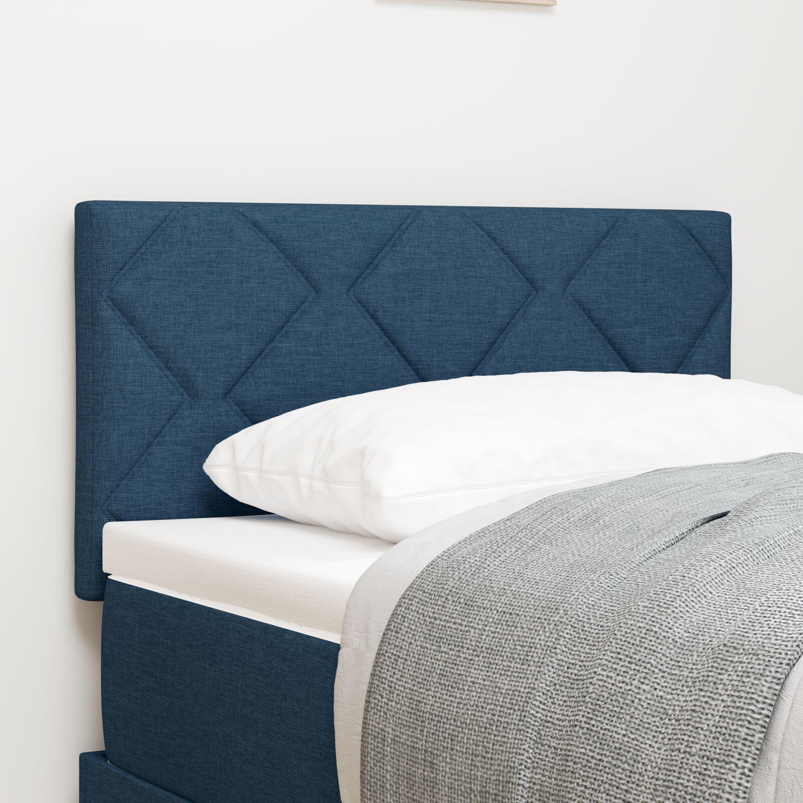 Sengegavl Diamantblokke Design Blå 80 cm Stof