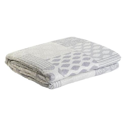 Sengetæppe (vattæppe) DKD Home Decor Beige Grå Seng 180 270 x 270 x 1 cm