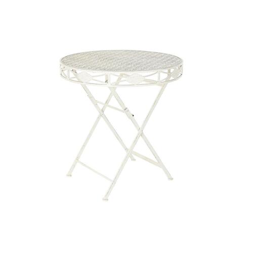Spisebord - hvidt havebord i metal, 70 x 70 x 73 cm