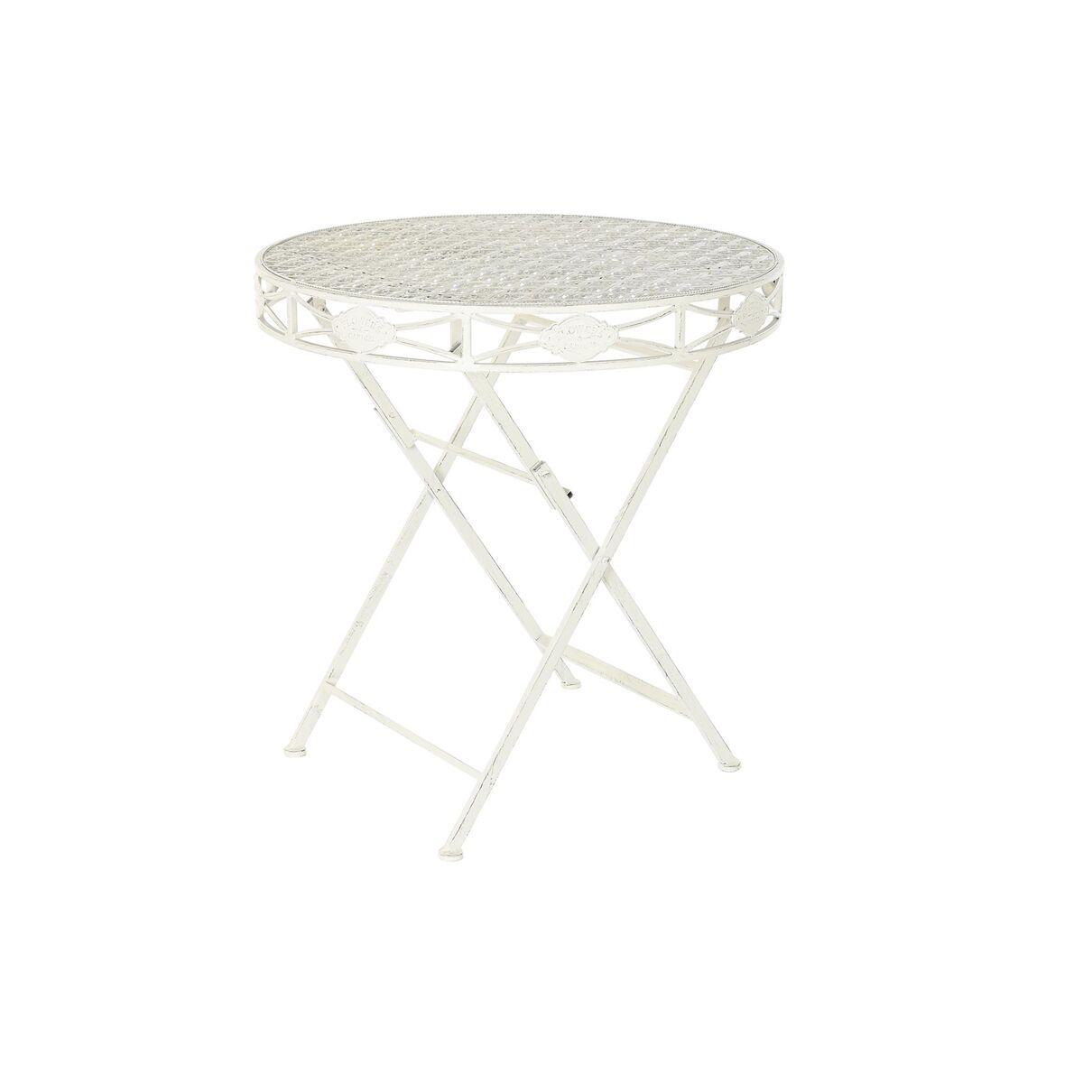 Spisebord - hvidt havebord i metal, 70 x 70 x 73 cm