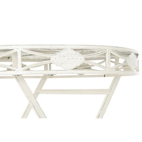 Spisebord - hvidt havebord i metal, 70 x 70 x 73 cm