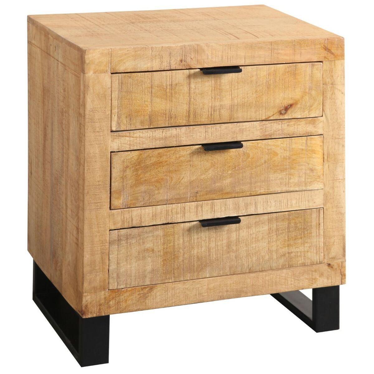 Natbord i mangotræ med metalben - 64 × 44 × 64 cm