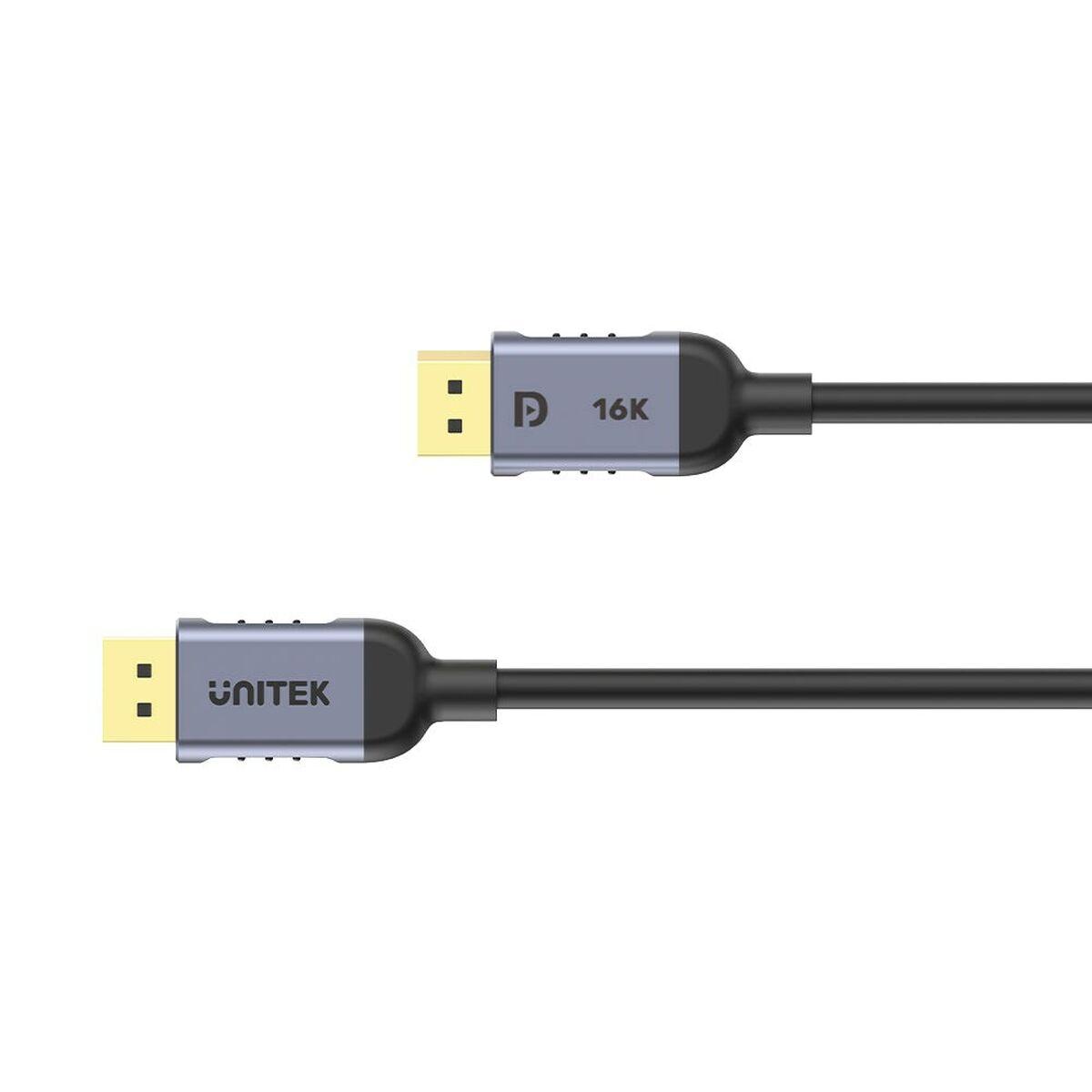 DisplayPort-kabel Unitek C1628GY01-1.5M Sort Grå 1,5 m