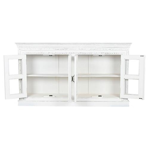 Skænk Home ESPRIT Hvid Krystal Mangotræ 180 x 40 x 100 cm