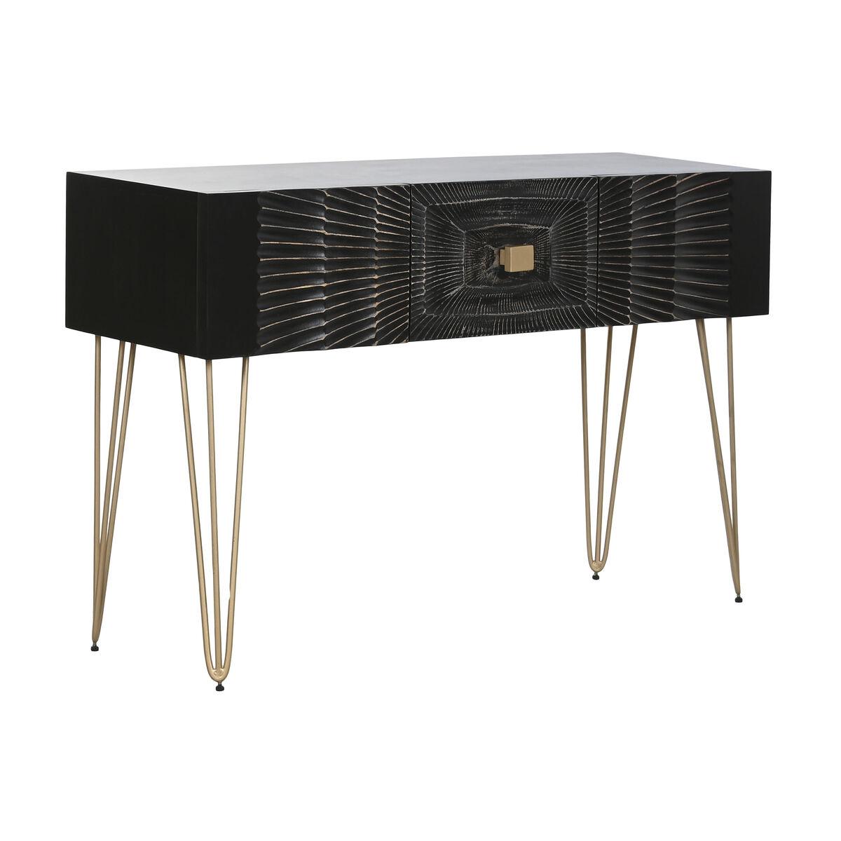 Konsol Home ESPRIT Sort Gylden 120 x 38 x 76 cm