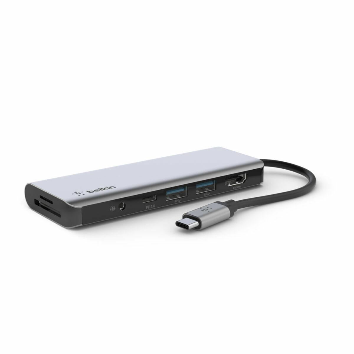 7-Port USB-C Hub Belkin AVC009btSGY Grå 100 W (1 enheder)