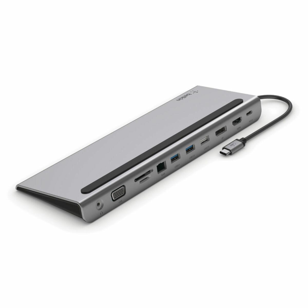 USB Hub Belkin INC004BTSGY 100 W Sølvfarvet