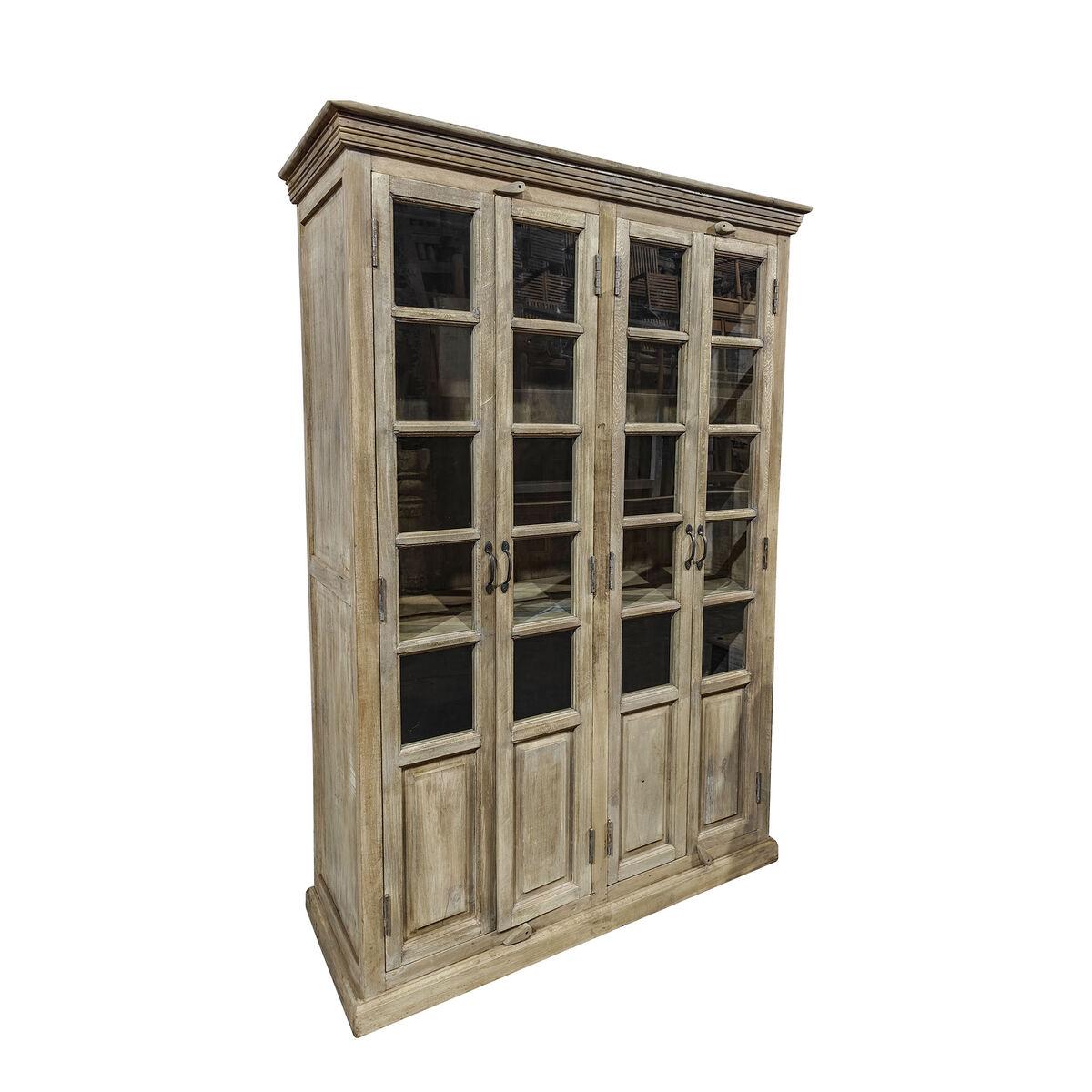 Vitrineskab i hvidt mangotræ - 135 × 50 × 210 cm