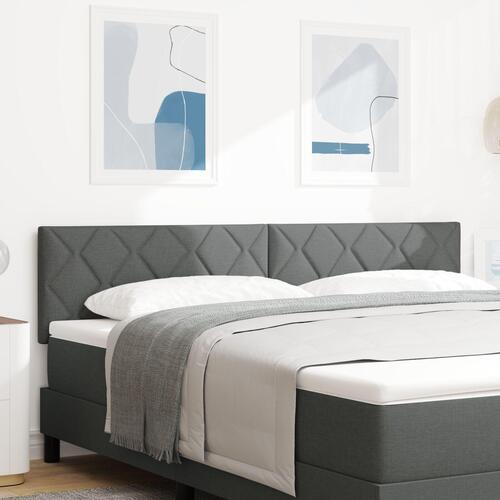 Hovedgavl Diamantblokkedesign Mørkegrå 180 cm Stof