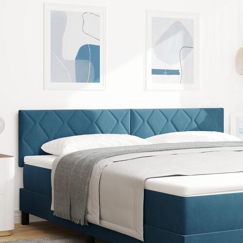Hovedgærde Diamantblokke Design Mørkeblå 180 cm Velvet