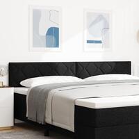 Sengegavl med Diamantblokke Design Sort 200 cm Stof