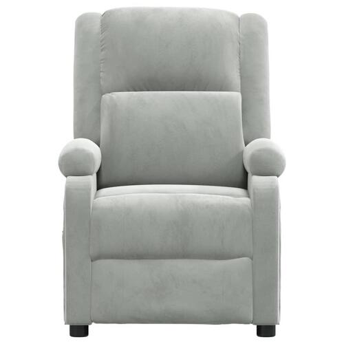 Massagestol velour lysegrå