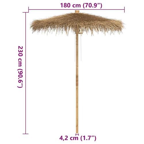 Tiki-paraply med bananbladsbaldakin 180 cm bambus