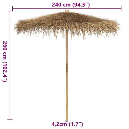 Tiki-paraply med bananbladsbaldakin 240 cm bambus