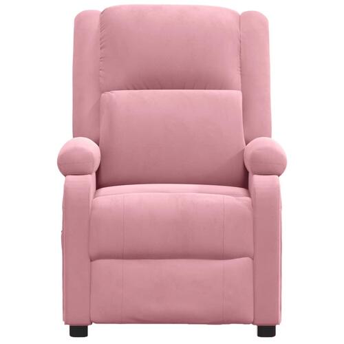 Lænestol velour lyserød