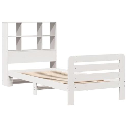 Sengeramme uden madras 90x200 cm massivt fyrretræ hvid
