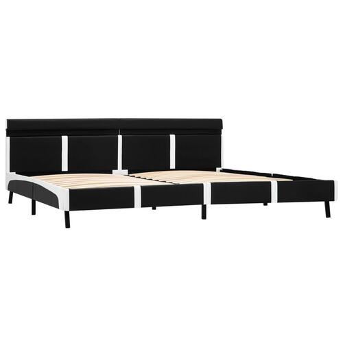Sengestel med LED 180x200 cm kunstlæder sort