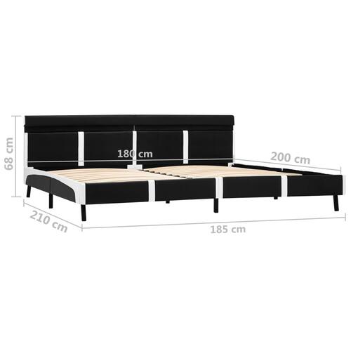 Sengestel med LED 180x200 cm kunstlæder sort