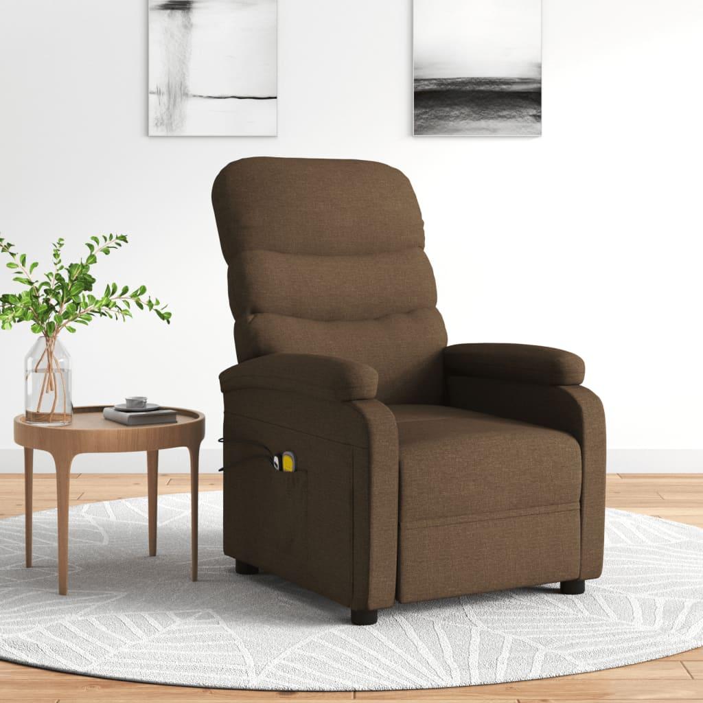 Eldrevet massagestol stof brun