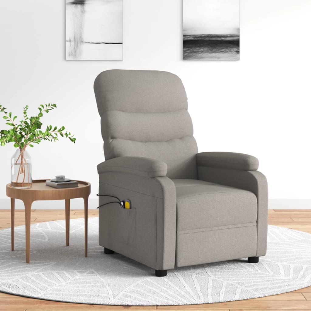 Eldrevet massagestol stof gråbrun